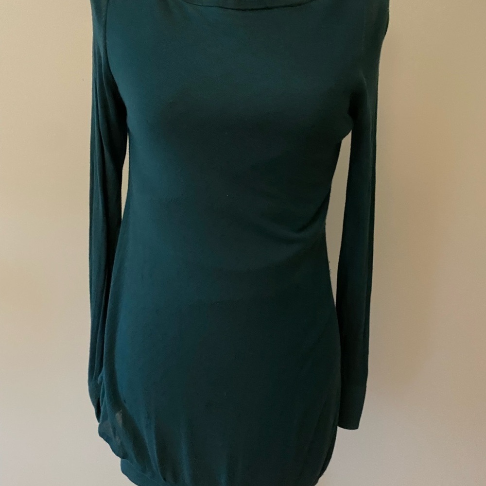 Women’s WHBM Dark Green Long Sleeve Tunic Top Size Small